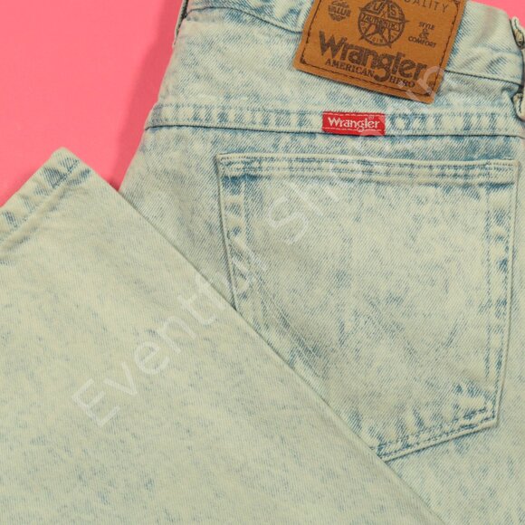 Vintage Wrangler Regular Fit Jeans Mens 33 Runs Small Blue Acid Wash USA 80s